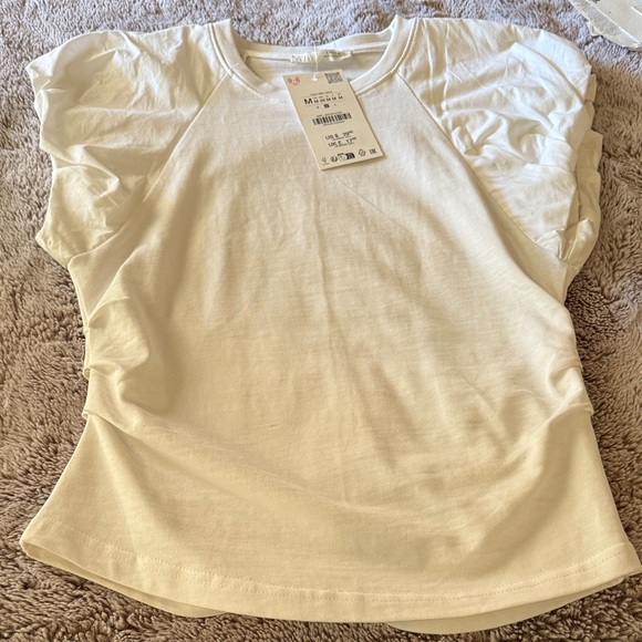 Zara White Short Sleeve Women's Tee - Picture 2 of 6